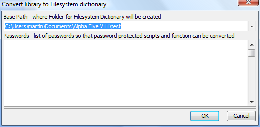 Convert Library Dialog